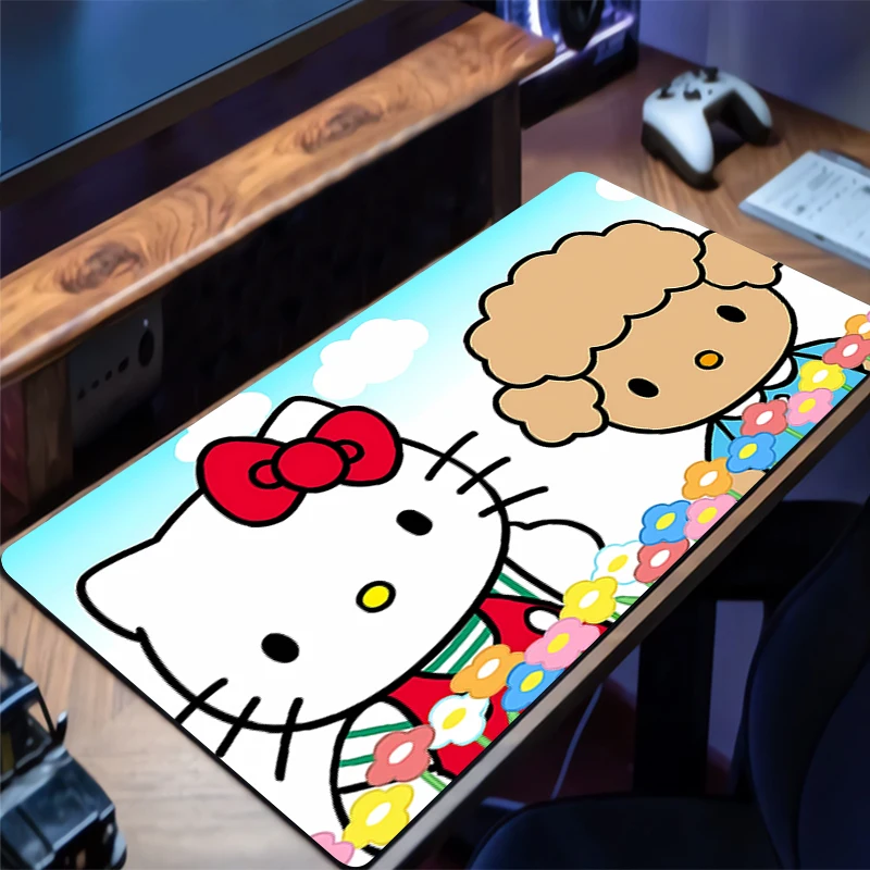 แผ่นรองเมาส์ เฮลโล คิตตี้ เกมเมอร์ คอมพิวเตอร์ ออกแบบมาโดยเฉพาะ แผ่นรองโต๊ะกันลื่น โต๊ะทำงานทันสมัย คีย์บอร์ด แล็ปท็อป พรม แผ่นรองเมาส์สำหรับเล่นเกม