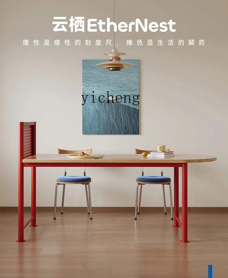 XL medieval log style solid wood dining table household cream style design table Nordic dining table