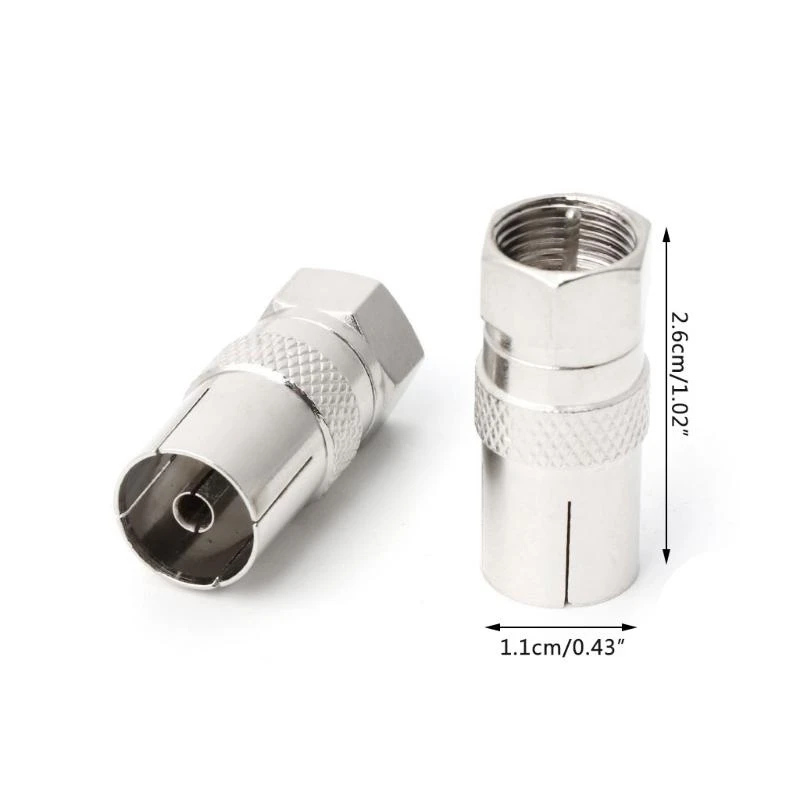 

090F 2PCS F Type Male Plugck Разъем для разъема для подключения к подключению к RF Coax Aerial Женские радиочастотные