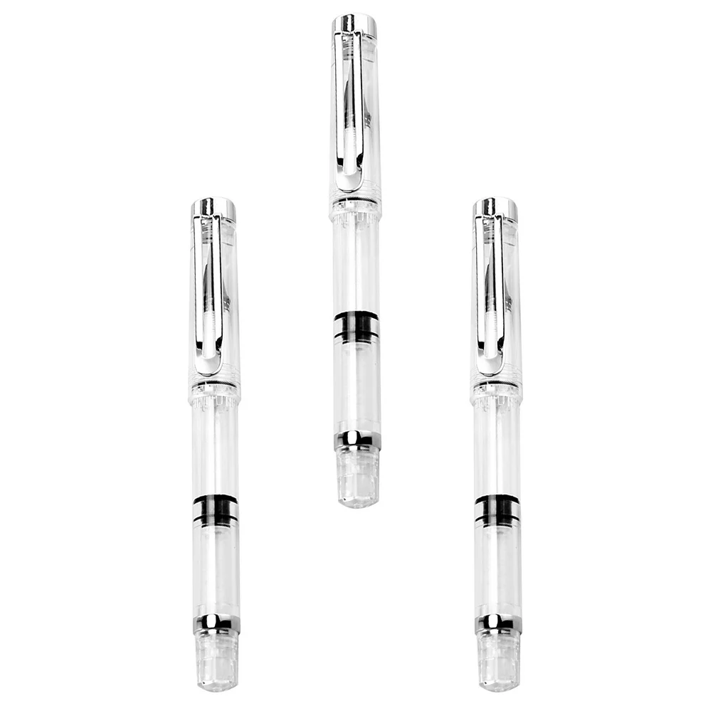 3 Pcs Brush Pen Bristle Portable Calligraphy Fountain Tip Flexible Refillable Ink Pens Watercolor Pocket Student
