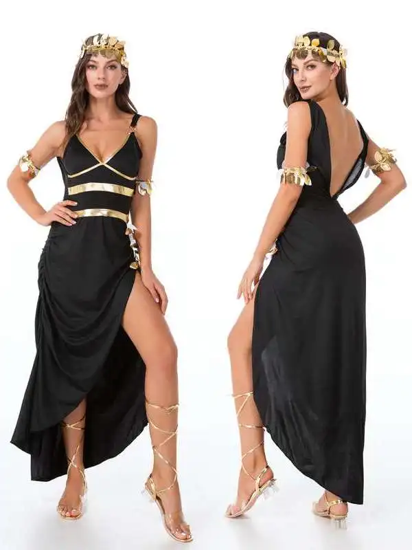 

Sexy Halloween Cross Dress Greek Goddess Cleopatra Costume Women's Stage Performance Traditional Chinese Ethnic Wear