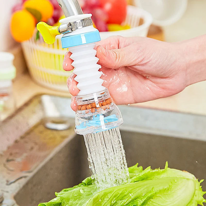 Faucet Splash-proof Head 360° Rotating Kitchen Water Purification Filter Telescopic Rotating Maifan Stone Shower Kitchen Gadget