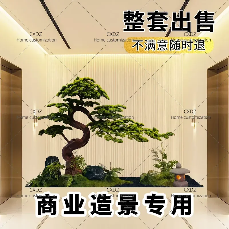 Villa Staircase Decoration Simulation Welcome Pine Tree Indoor Fake Tree Green Plant High End Landscaping Window Decoration