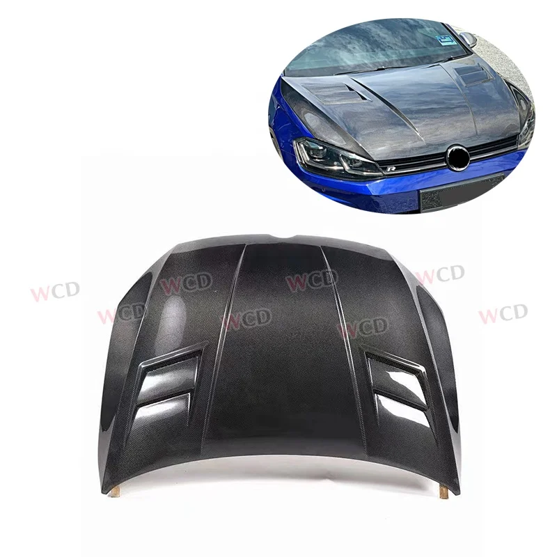 

Car Accessories for Volkswagen Golf 7 7.5 Rlin Aspec Style Carbon Fiber Engine Hood Car Bonnet 2014-2020
