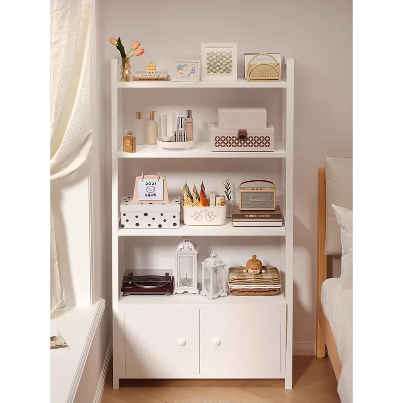 Cream Style Bedside Storage Rack, Floor to Ceiling Bookshelf, Storage Cabinet, Storage Cabinet for Household Use