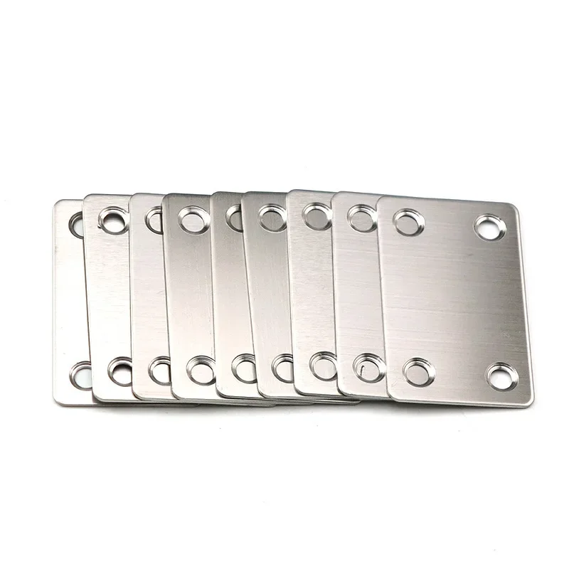 10Pcs Stainless Steel Angle Code Fixing Bracket Iron Plate for Furniture Quick Links With Screw