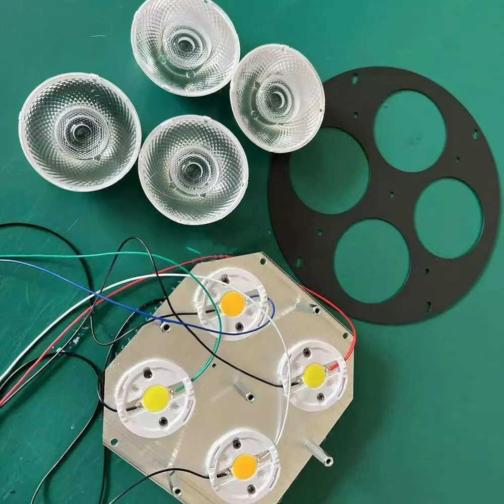 COB LED PAR Light Repair Kit 18/54 Beads Replacement Parts Set with Lens Heat Sink Pressure Plate Aluminum Columns for Stage PAR