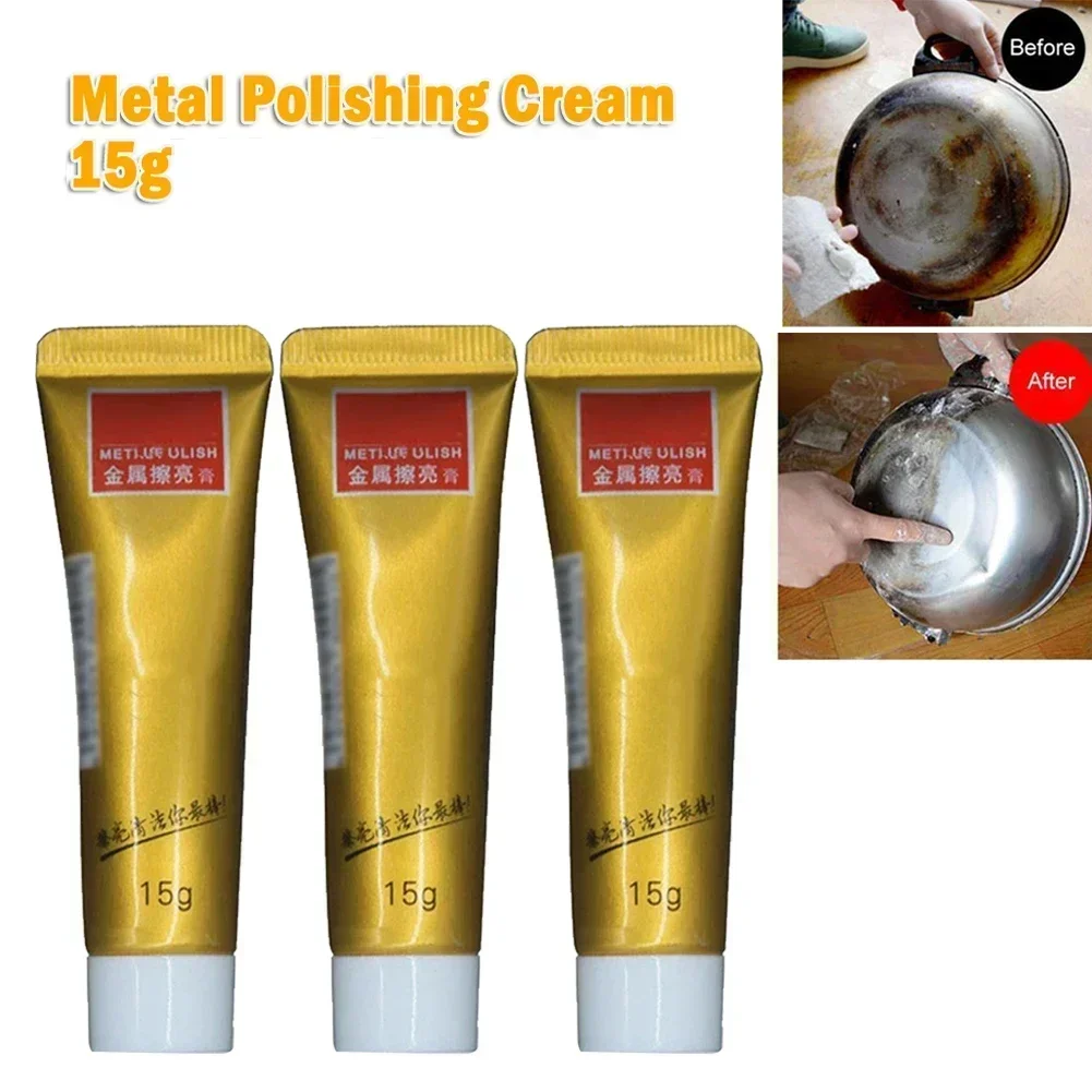 Metal Polimento Creme para Máquina De Faca, Cera De Polimento, Removedor De Ferrugem, Colar para Faca, Aço Inoxidável, Cerâmica e Relógio, 5PCs, 15g