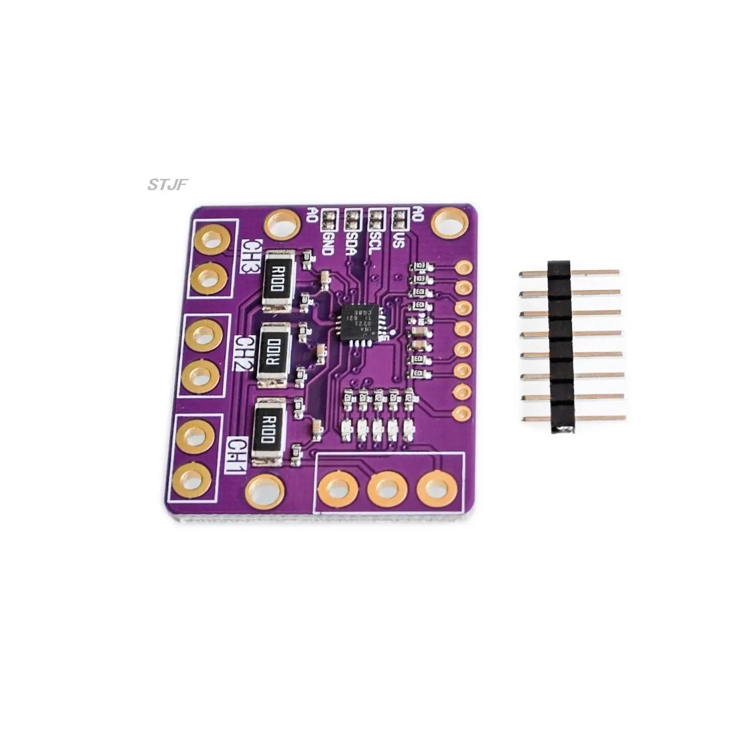 I2C SMBUS INA3221 Triple-Channel Shunt Current Power Supply Voltage Monitor Sensor Board Module Replace INA219 With Pins