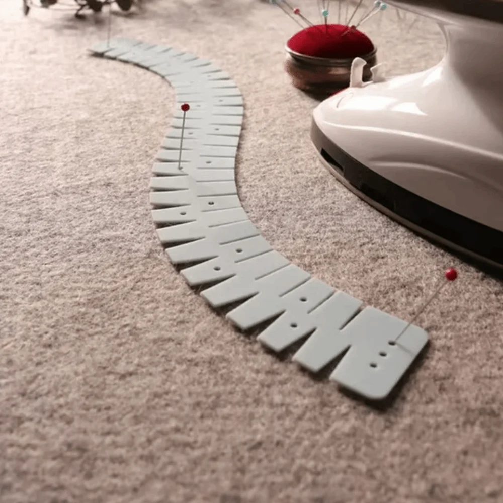 

Flexible Bending Sewing Tool Time-Saving Portable Sewing Artifact Heat Resistant Marking Holes Curve Scale Hemming Tool