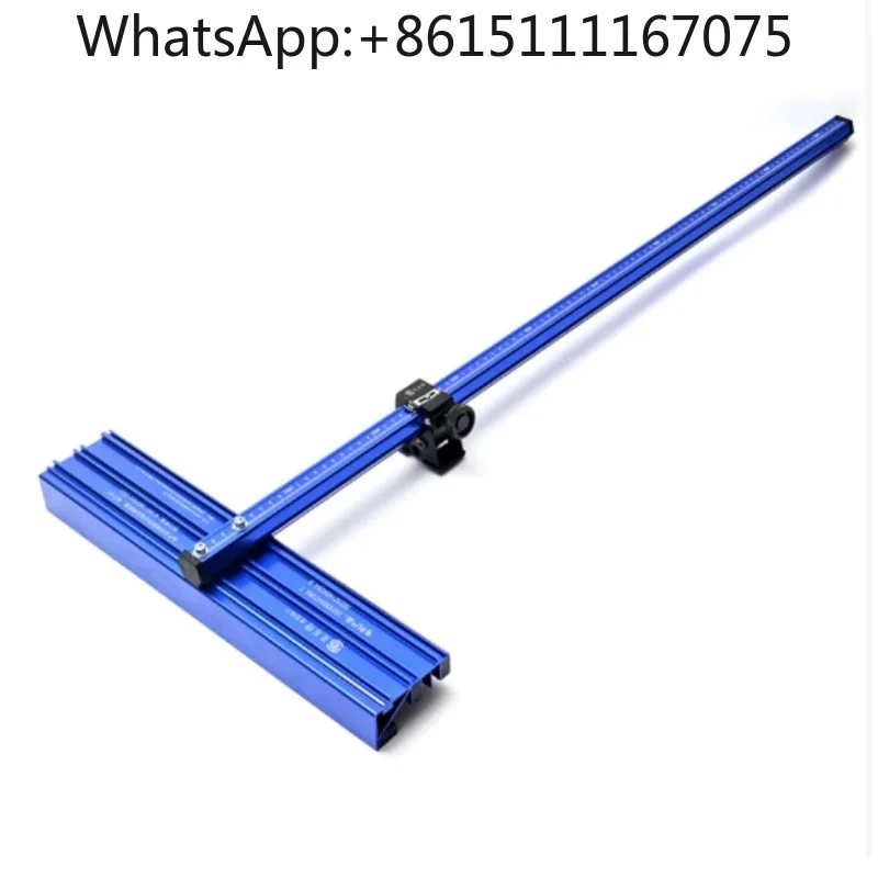 90cm T Shape Five Rows Push Cutter Anti-Collision Woodworking Push Tool with Large & Small Replacement Cutter Heads