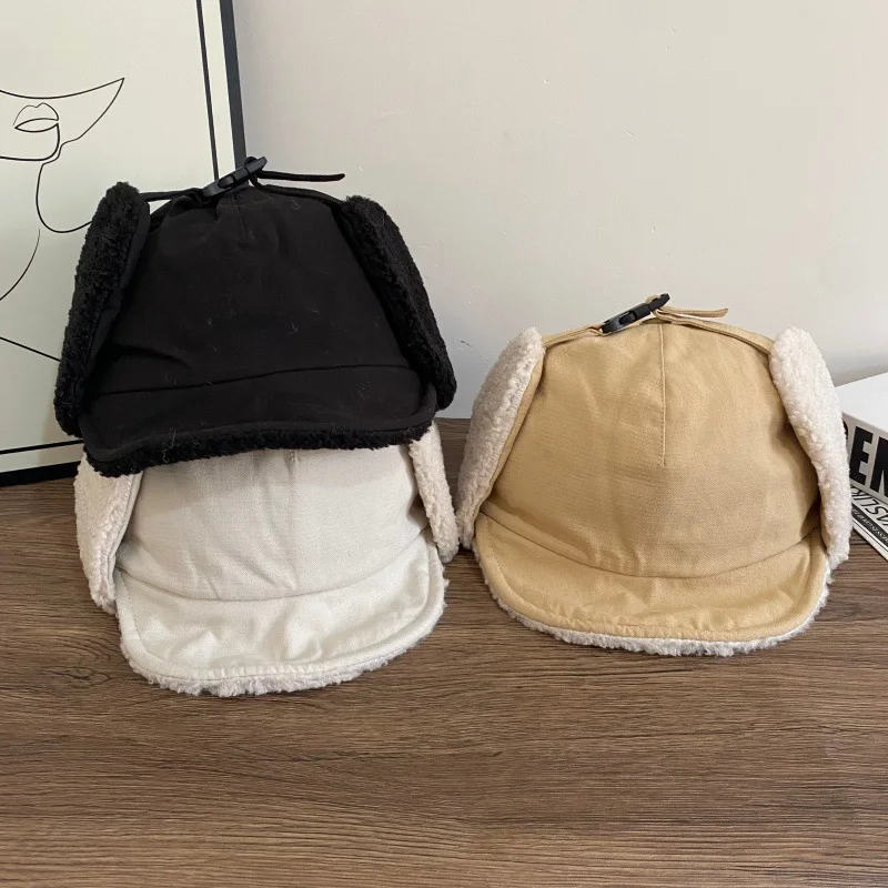 autumn winter caps with earflaps women and men winter hats earmuff plush warm bomber hat