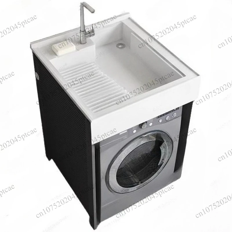 Matching Sink, Corner, Small Unit Washing Cabinet Combination Integrated Basin Combination, Drum Washing Machine - view 2