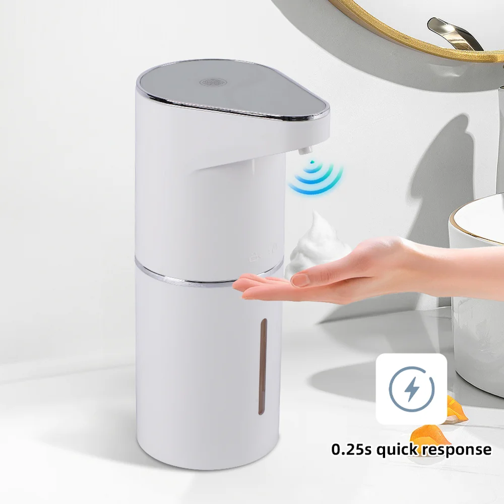 350ML Automatic Foam Soap Dispensers Bathroom Smart Washing Hand Machine with USB Charging White High Quality Abs Material
