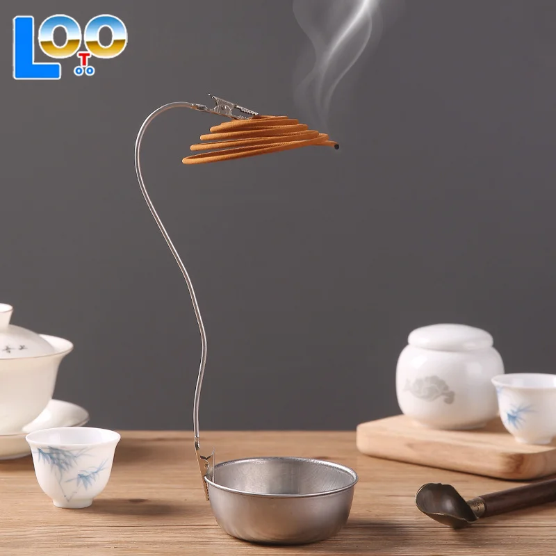 الفولاذ المقاوم للصدأ متعددة الوظائف علبة الرماد BaseMosquito لفائف حامل لفائف البعوض مع صينية طارد البعوض