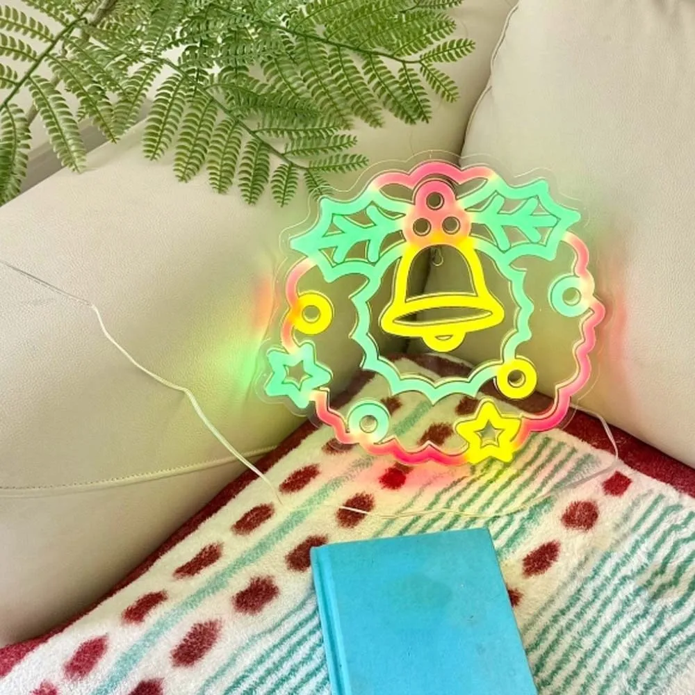 USB-powered Christmas Neon Sign Double-sided Luminous Acrylic LED Lamp Multicolor Decorative Xmas Shaped Light Influencers view 4