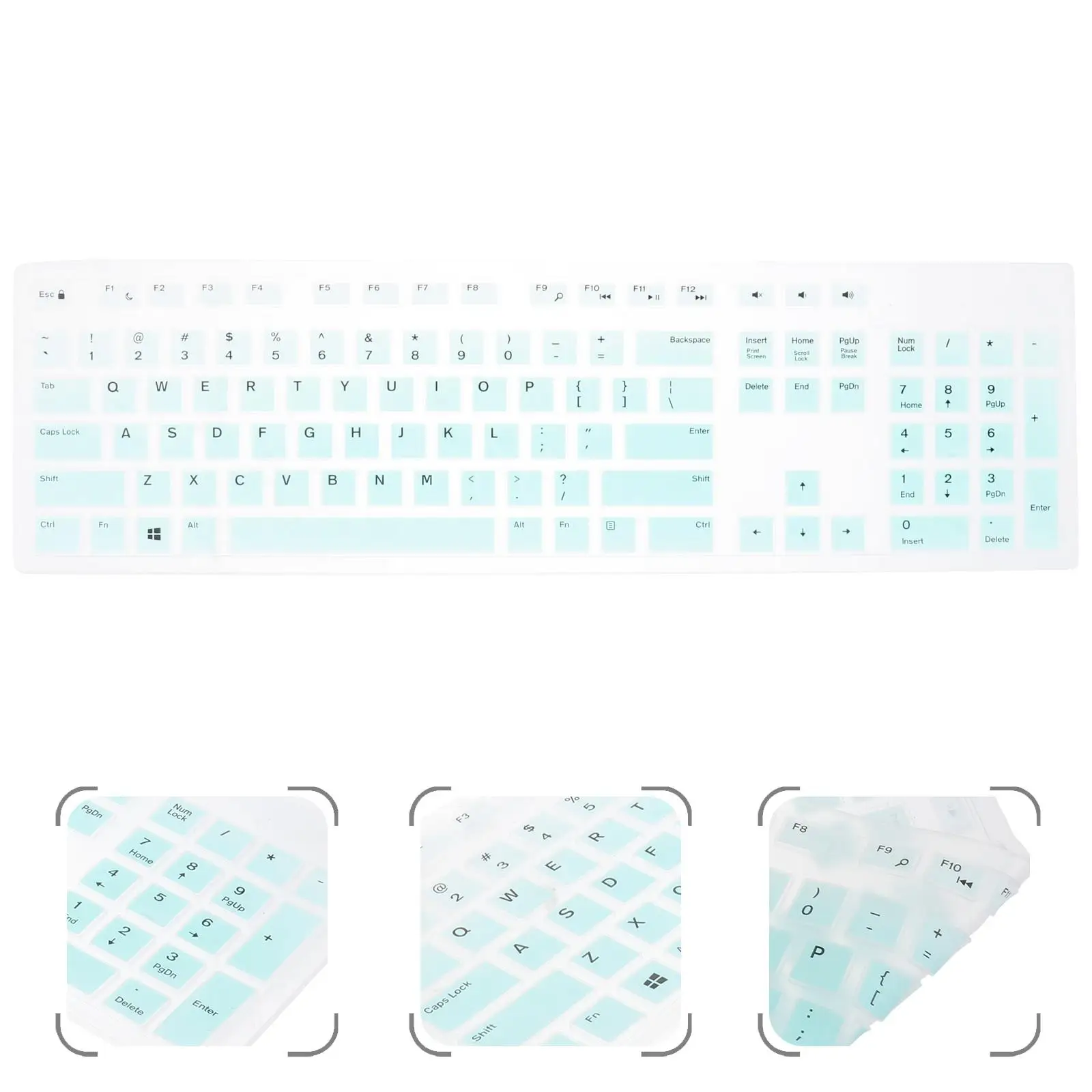Protector de teclado KB Shield con cable USB Skin Keyborad Cover Gel de sílice Protector para computadora