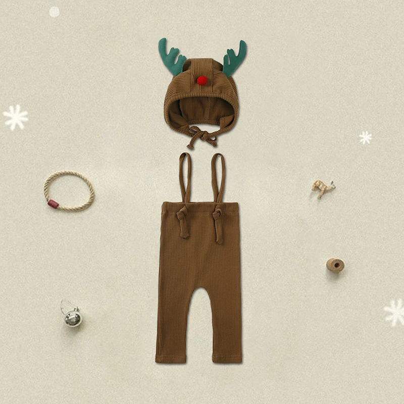 2025 طفل عيد الميلاد ملابس لطيف متماسكة السراويل مع قبعة طفل الفتيات الفتيان السراويل المولود الجديد ملابس الطفل القطن الوليد وتتسابق #5