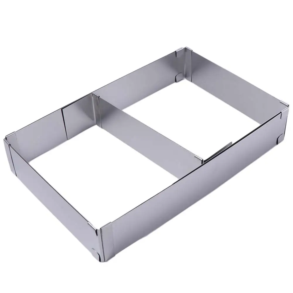 Stainless Steel Adjustable Mousse Cake Ring Retractable DIY Cake Mold Rectangle/Square Rust-proof Baking Mold Dough