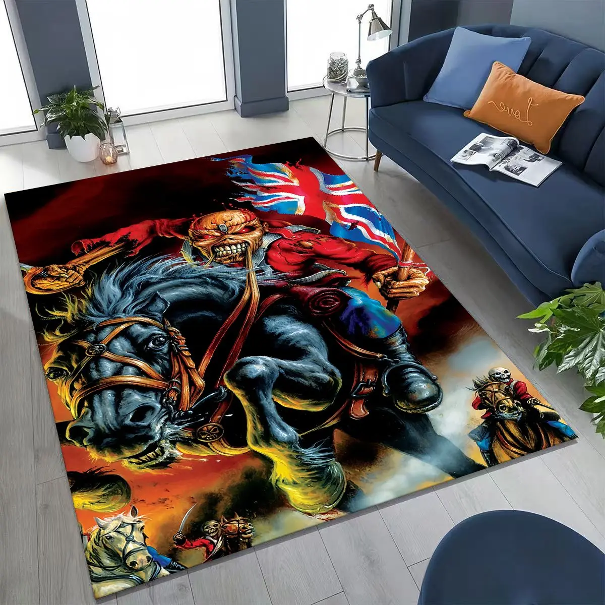 3D I-Iron-Maidens Music Band Art Carpet Rug for Bedroom Living Room Sofa Home Doormat Decor,Large Kids Non-slip Floor Mat