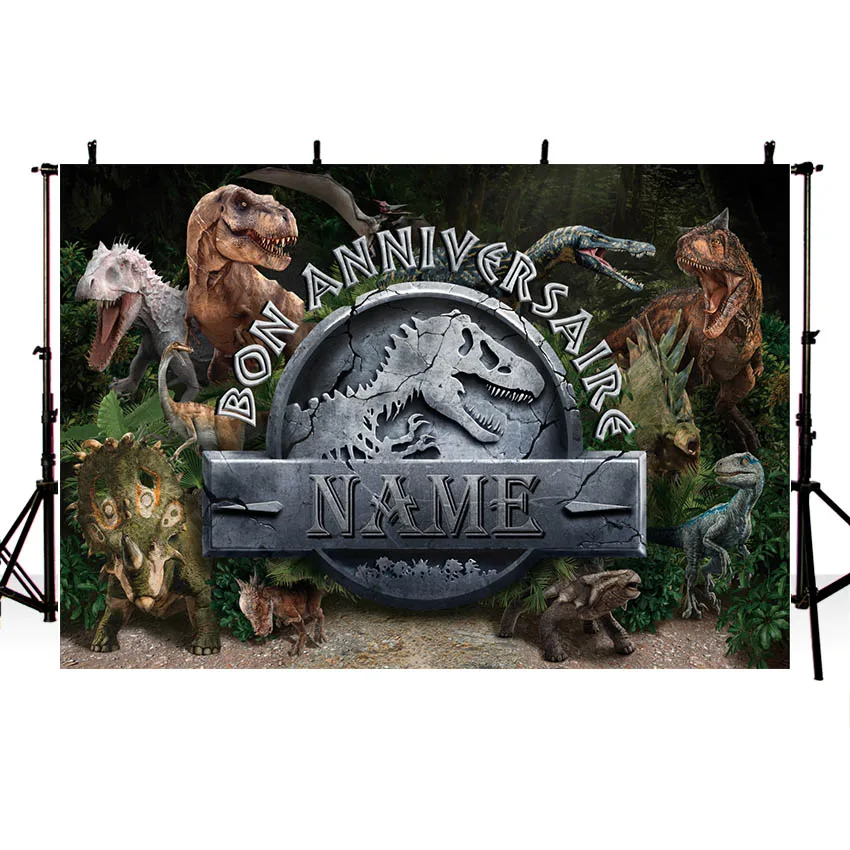Bé Trai Khủng Long Trang Trí Sinh Nhật Phông Nền Rừng Safari Biểu Ngữ Kid Chụp Ảnh Chân Dung Nền Rừng Studio Ảnh Chống Đỡ Photozone