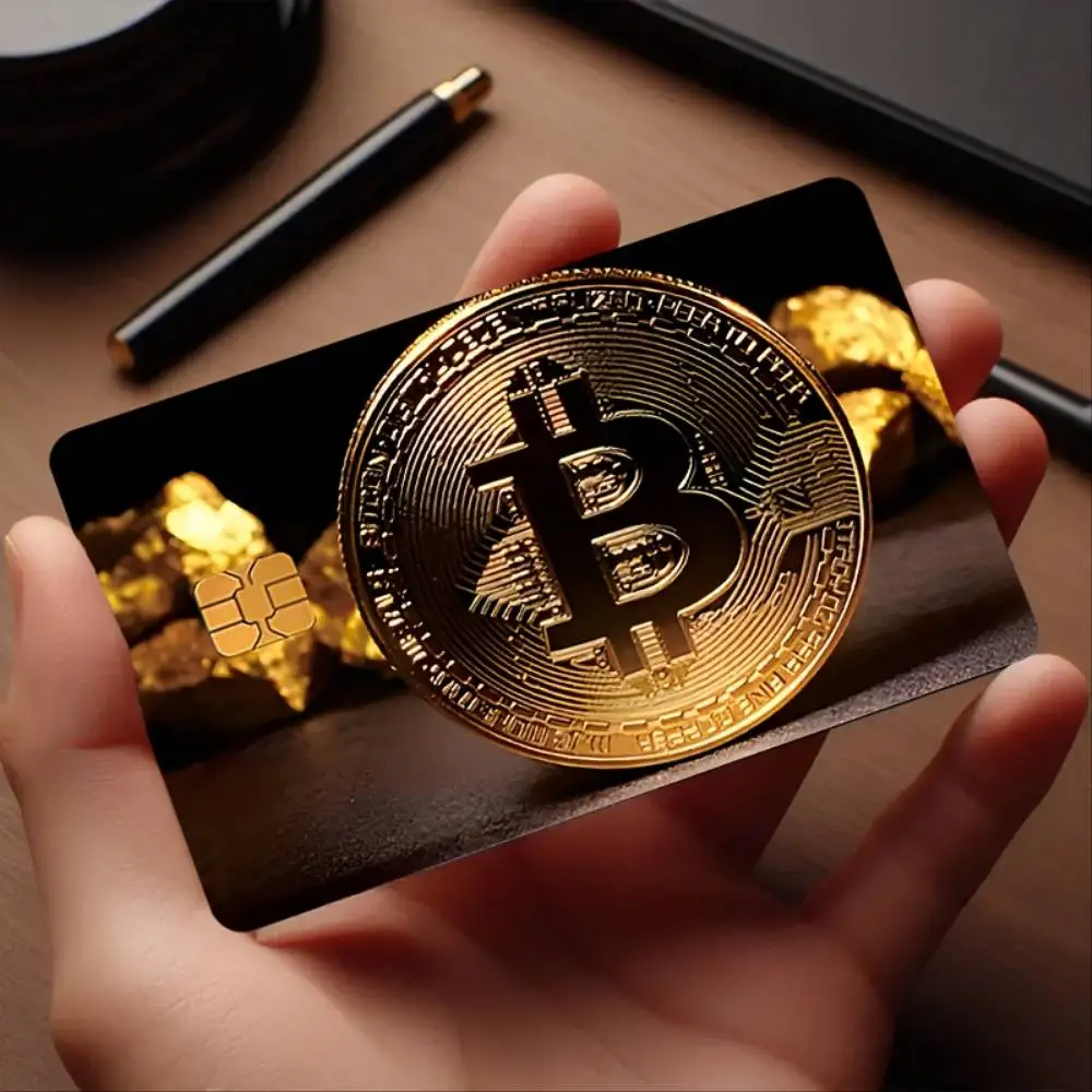 Bitcoin Theme Credit Card Sticker Bubble Free High Quality PVC Decal For EBT Transportation Key Credit Debit Bank Cards