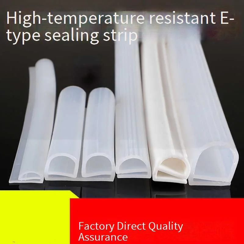High temperature resistant silicone seal E Type Strip Red White E Shape Silicone Stirp Door Oven Door sealing Oven Steaming