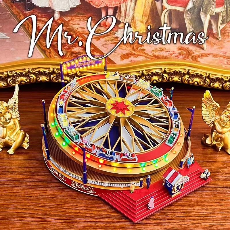 Mr. Christmas American Rotating Roller Coaster Amusement Park Music Box for Friends Birthday Gift