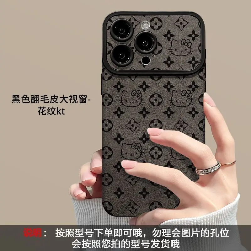 جديد Kawaii مرحبا كيتي الكرتون جراب هاتف آيفون 17 12 13 14 15 16 برو ماكس زائد ماتي الجلد الملمس غطاء ممتص للصدمات