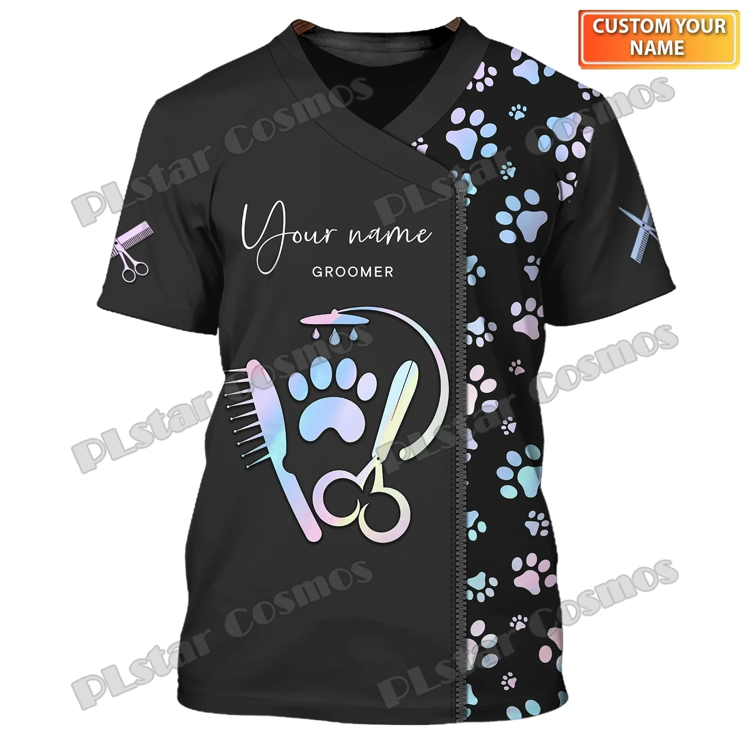 PLstar Cosmos Dog Groomer Pattern Grooming Personalized Name 3D Full Printed Mens t shirt Summer Unisex Casual Tee Shirt DW232