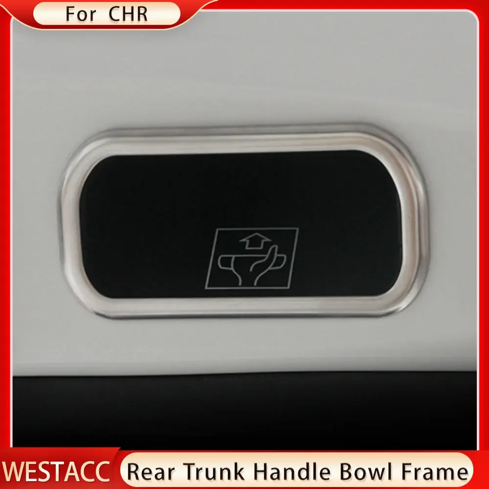 Stainless Steel Car Rear Trunk Door Handle Bowl Frame Decoration Sticker Cover Trim for Toyota CHR C-HR 2016 - 2020 Accessories