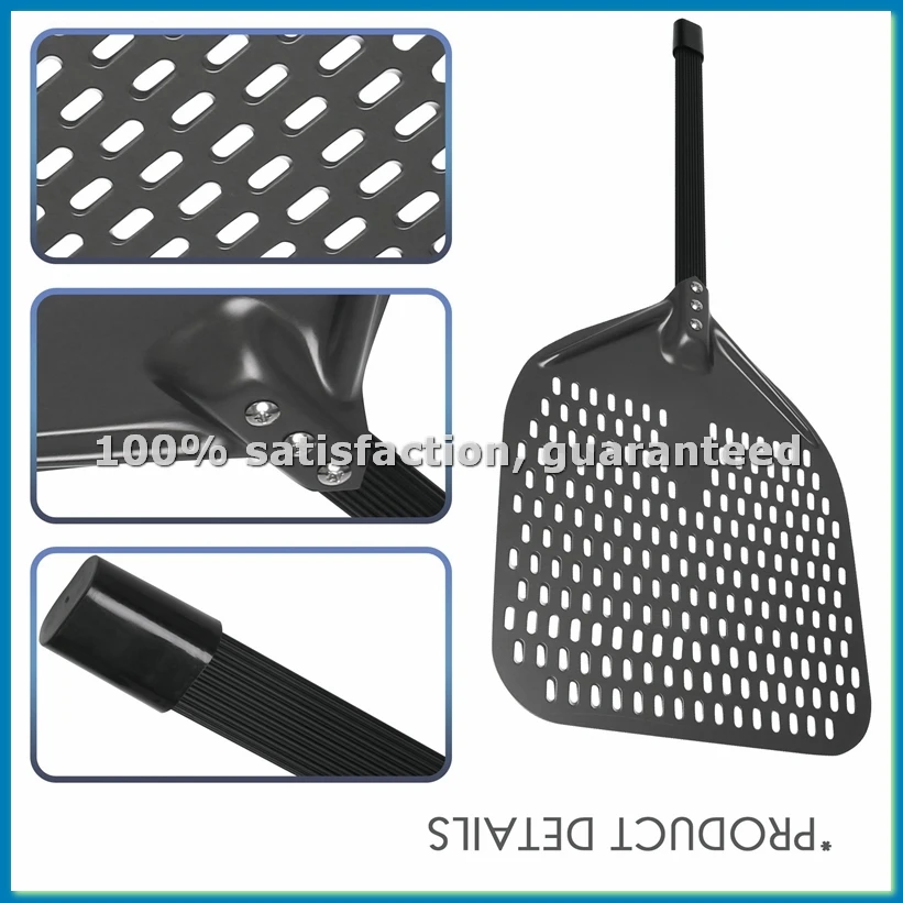 

Перфорированная лопатка для пиццы, 12-дюймовая прямоугольная лопатка для переворачивания пиццы, лопатка для выпечки домашней пиццы - AT35