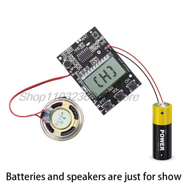 FM Walkie Talkie Circuit Board FM Receiver Board Multi-function FM Transmitter Receiver Module 7 Frequency 27-480MHz DC3.3-6V