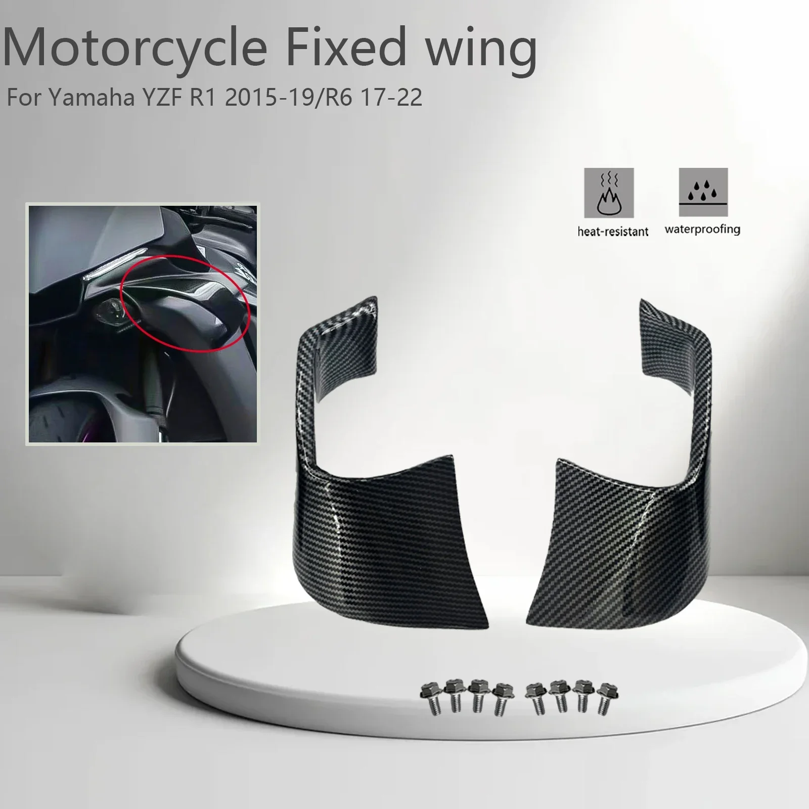 

Motorcycle Accessories Fixed wing fairing Aerodynamic Downforce Side Wings Spoiler For Yamaha YZF R1 2015-2019 YZF R6 2017-2022