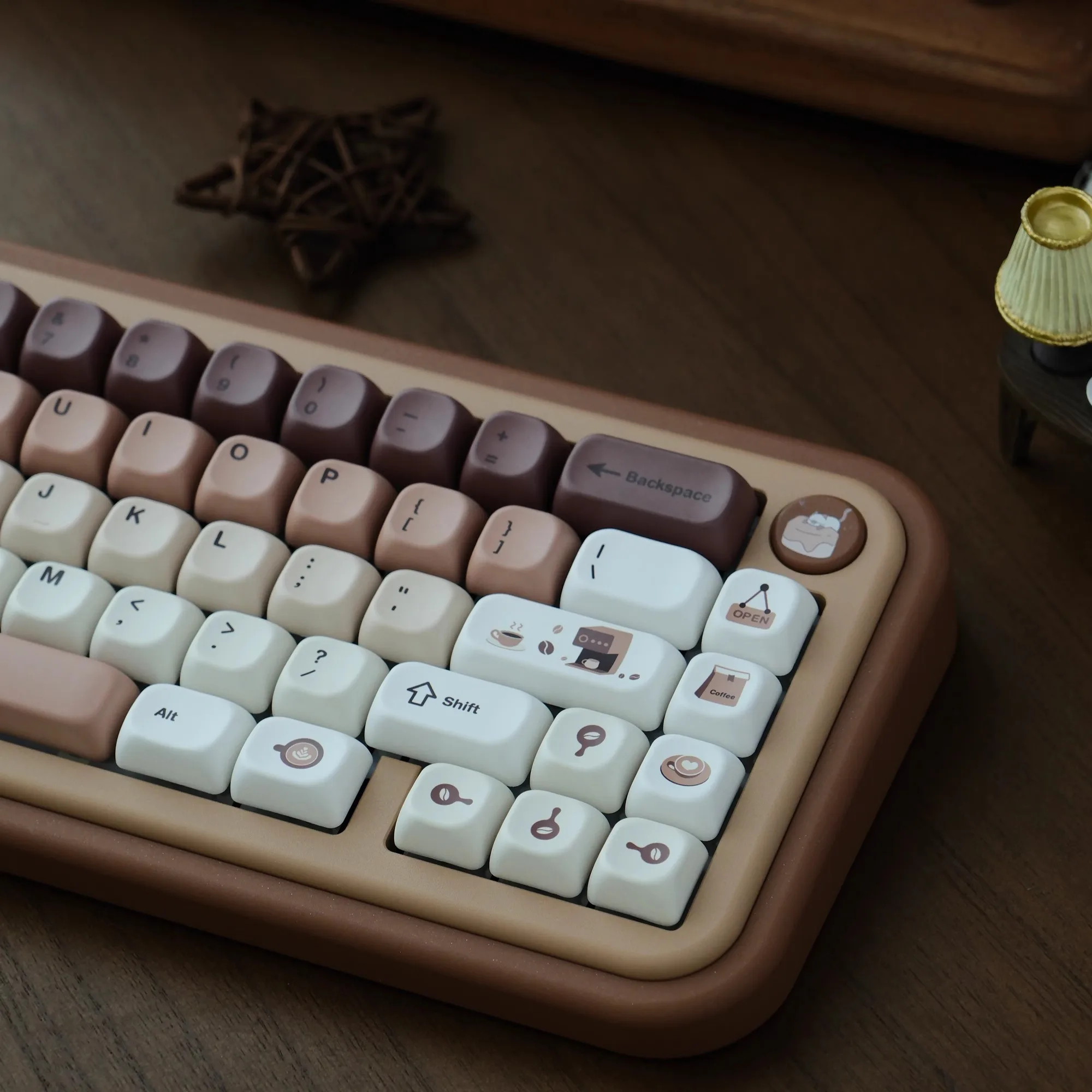 

Foa Coffee Keycap Pbt Transparent Pc Customized Mechanical Keyboard Keycap 145Keys Iso Alice Layout Keycap