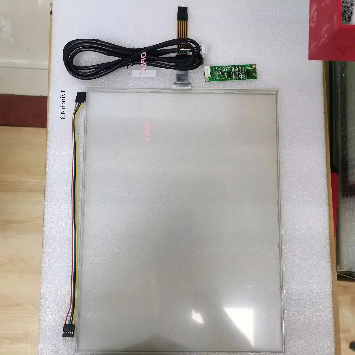 

For industrial advertising car display replacement 355*288 5 Wire 17MM inch 17" Resistive touch screen sensor 4:3 glass Thick