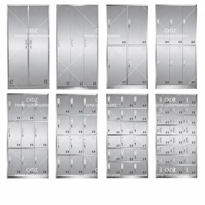 Stainless Steel Multi Door Staff Cabinet Locker Dust Free Workshop Shoe Cabinet Office Furniture File Cabinet Customization