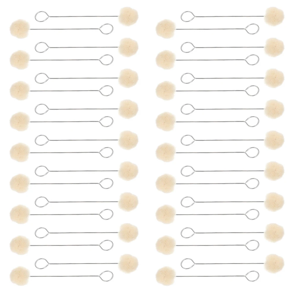 

100pcs Wool Daubers Crafts Tools Iron Handle Applicator Dye Brush For Leathercare Edges Projects
