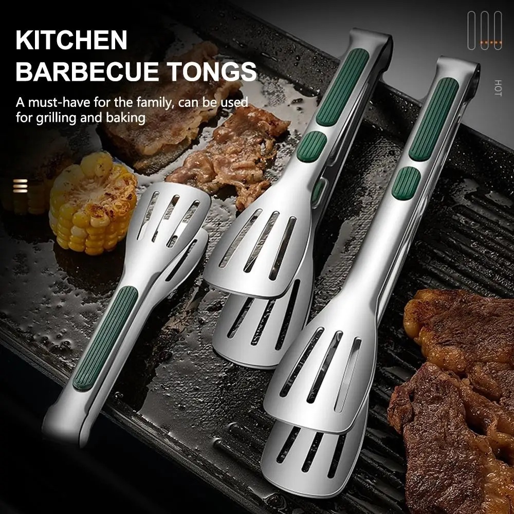 

1pc Non Slip Steel Food Tongs Meat Salad Bread Clip Cooking Kitchen Tools Buffet Accessories Clamp Barbecue Grill L0I8
