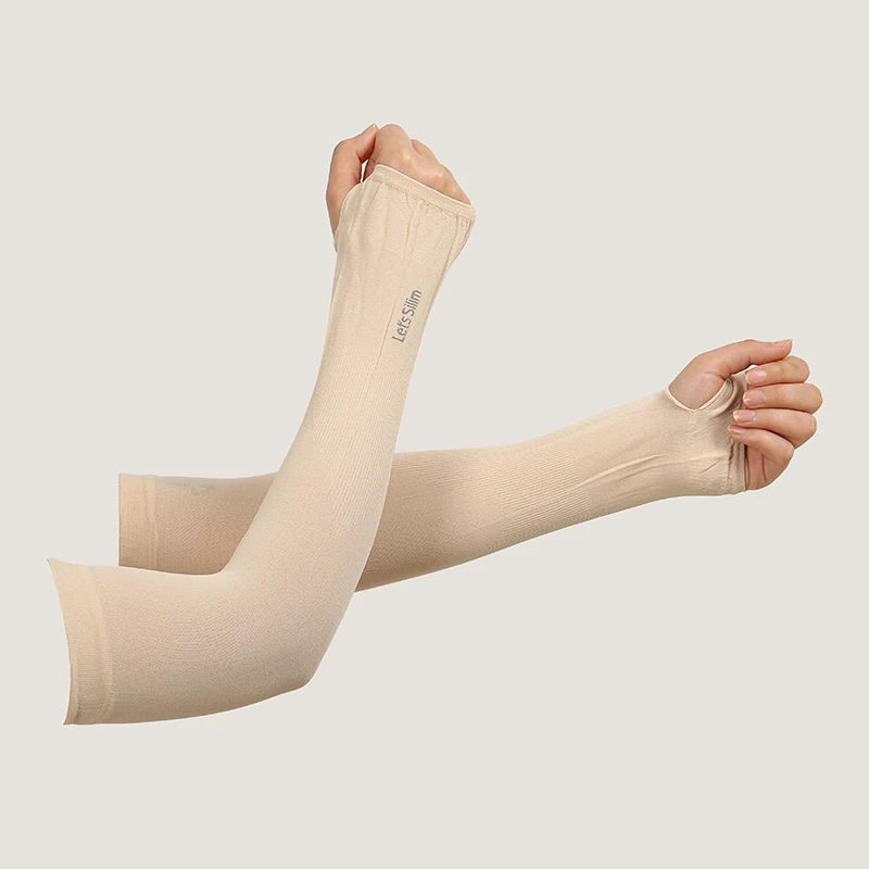 1 paio di maniche per dita estive, ghiacciate, che indossano gomiti ad alta elasticità, primavera, equitazione all'aperto, pesca senza dita, maniche in seta di ghiaccio