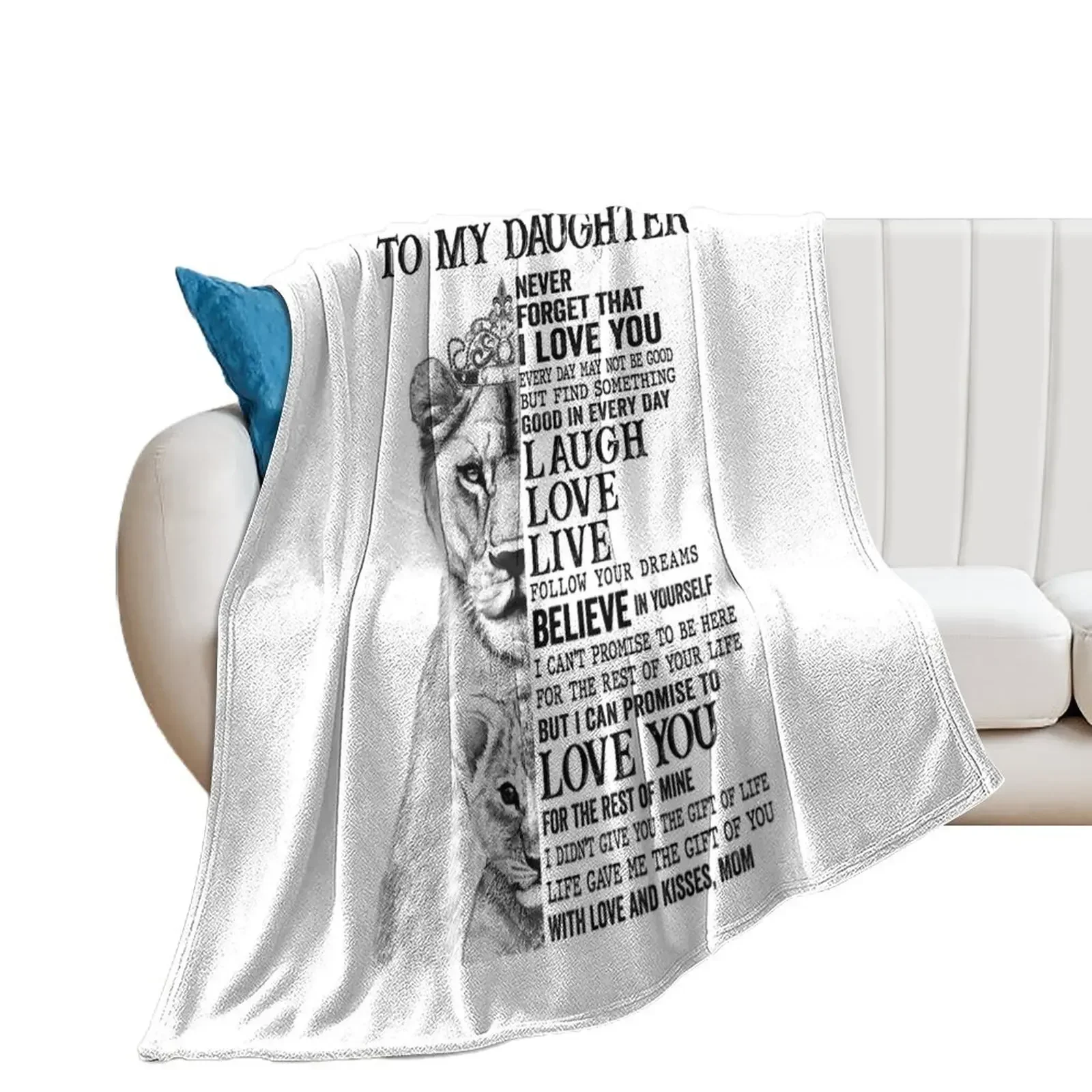 

To My Daughter Never Forget That I Love You Throw Blanket Kid'S Flannel Fabric Blankets