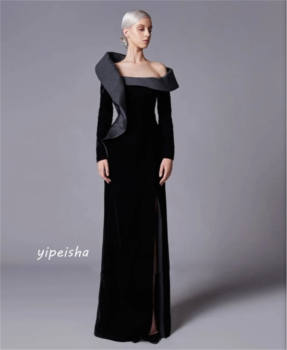 Customized Sparkle Exquisite  Evening Jersey Ruched Cocktail Party A-line One-shoulder Bespoke Occasion Gown Midi Dresses