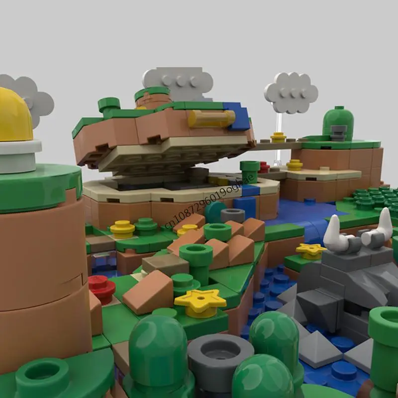 NOWY zestaw 760 elementów Gra Film Super Maring World Series Dinosaur Land Mapa model DIY kreatywne pomysły Zabawka dla dzieci Układanka prezent urodzinowy