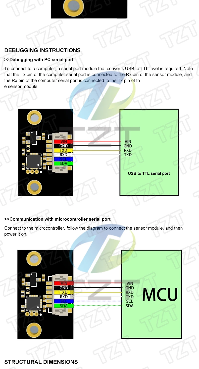 1/3 Stück TOF53200 TOF53400 2M / 4M Laser-Infrarot-Entfernungsmessungs-Sensormodul MODBUS IIC Serieller Modus für Arduino – Detail 3