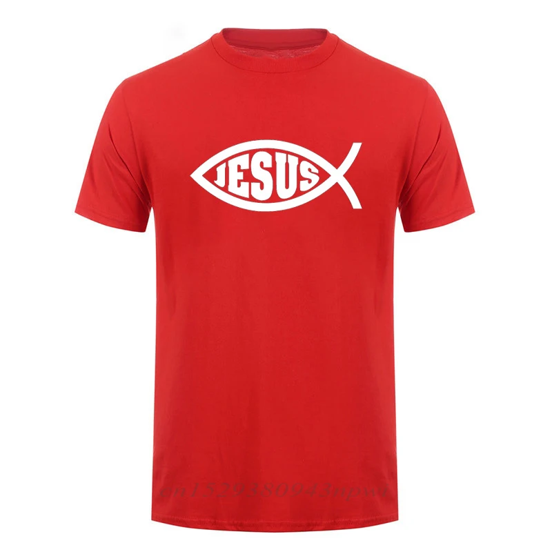 

Jesus Fish Christ Printing T-Shirt For Man Woman Christian Jesus Faith Inspirational Fashion Brand T Shirts T-shirt Men Clothing