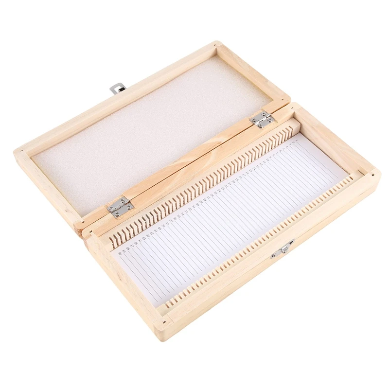 Wooden Slide Storage Box, Holds 50 Slides, Microscope Slide Box Easy Install Easy To Use