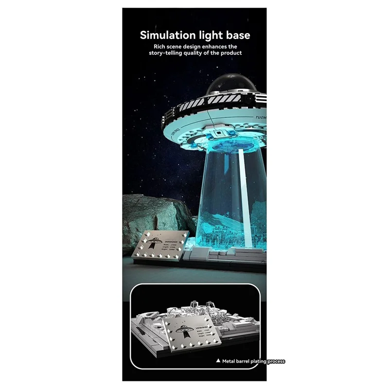 UFO Veicolo spaziale Building Block Nave Puzzle Assemblaggio Modello di ornamento scientifico aerospaziale