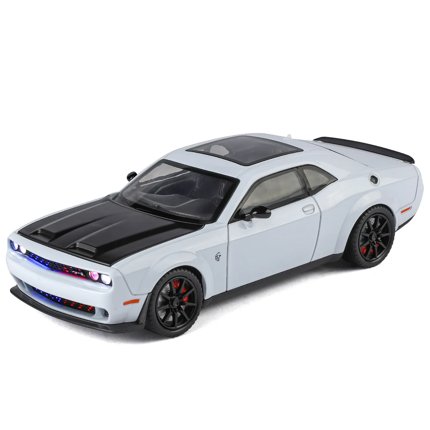 1:24 Hellcat alloy sports car model Pull back sound and light flash Christmas gift Douyin hot-selling wholesale
