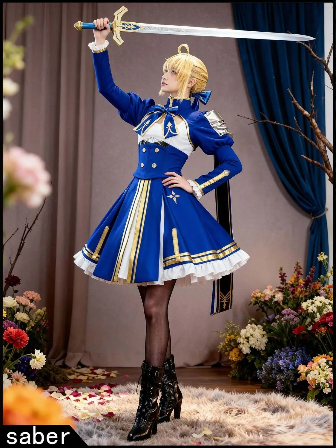 

Japan Saber Cos Clothing Collapsing Star Railway Female Cos Clothing Fate Night Artoria Cos Clothing