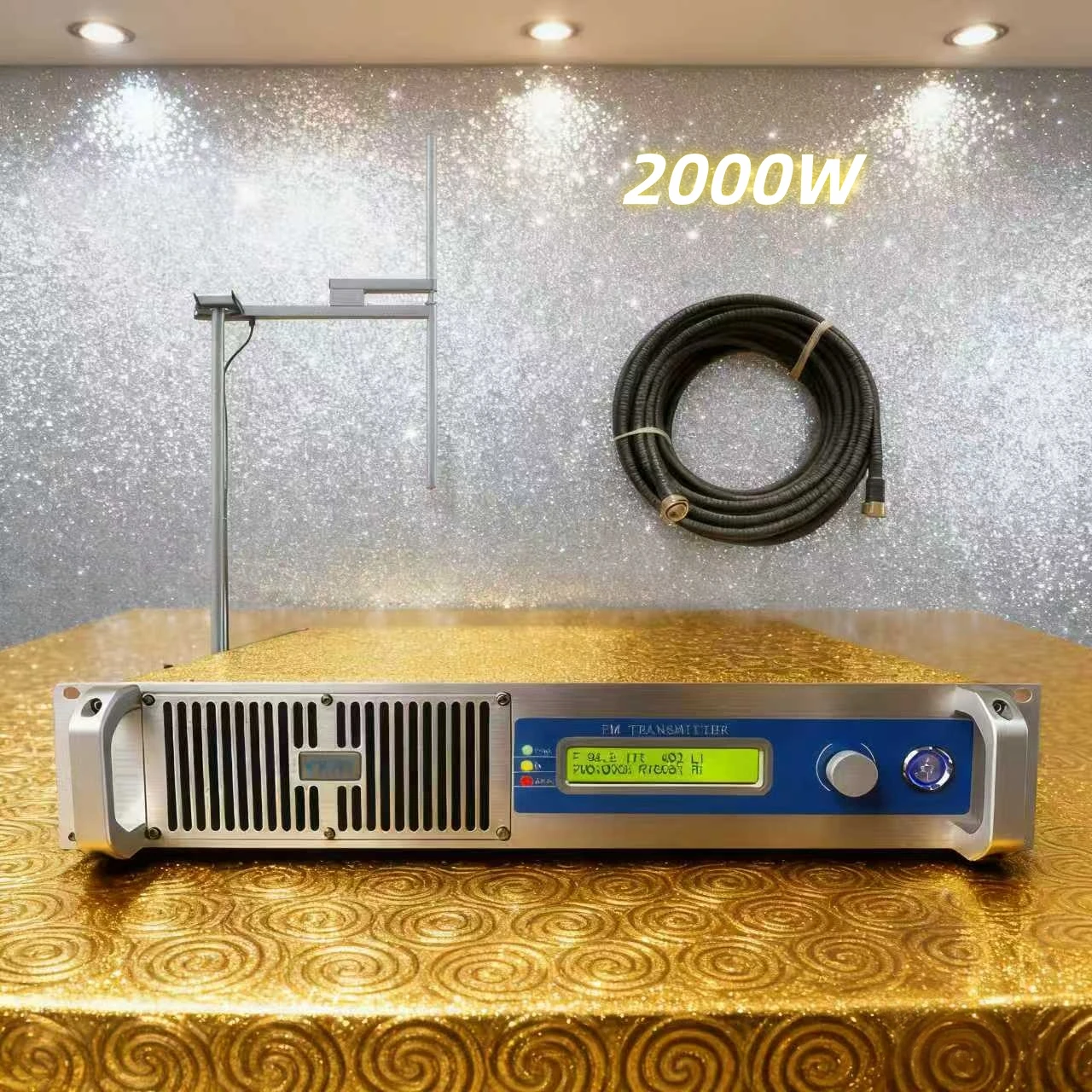 

YXHT-2KW(2000W) FM Transmitter Kit Dual-Voltage 100-240V , Knob Operation, AES Input for Church, Radio Station, Theme Park